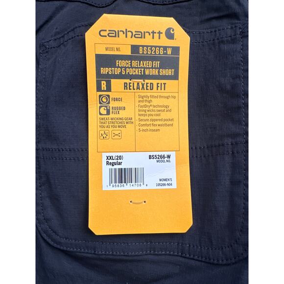 Carhartt Women's Ripstop 5 Pocket Work Short Black Size XXL - Picture 3 of 8